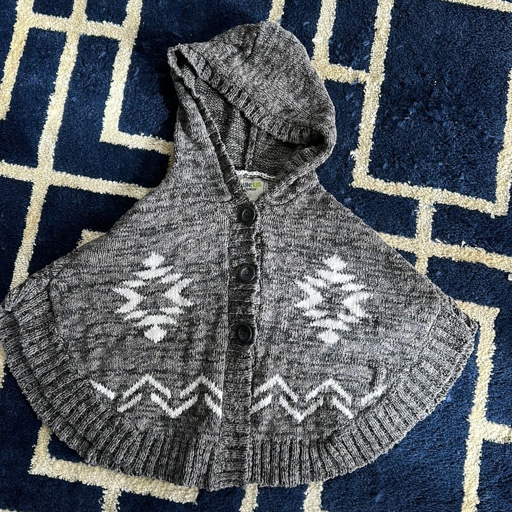 Winter toddler girl warm  poncho 100% Cotton 2T